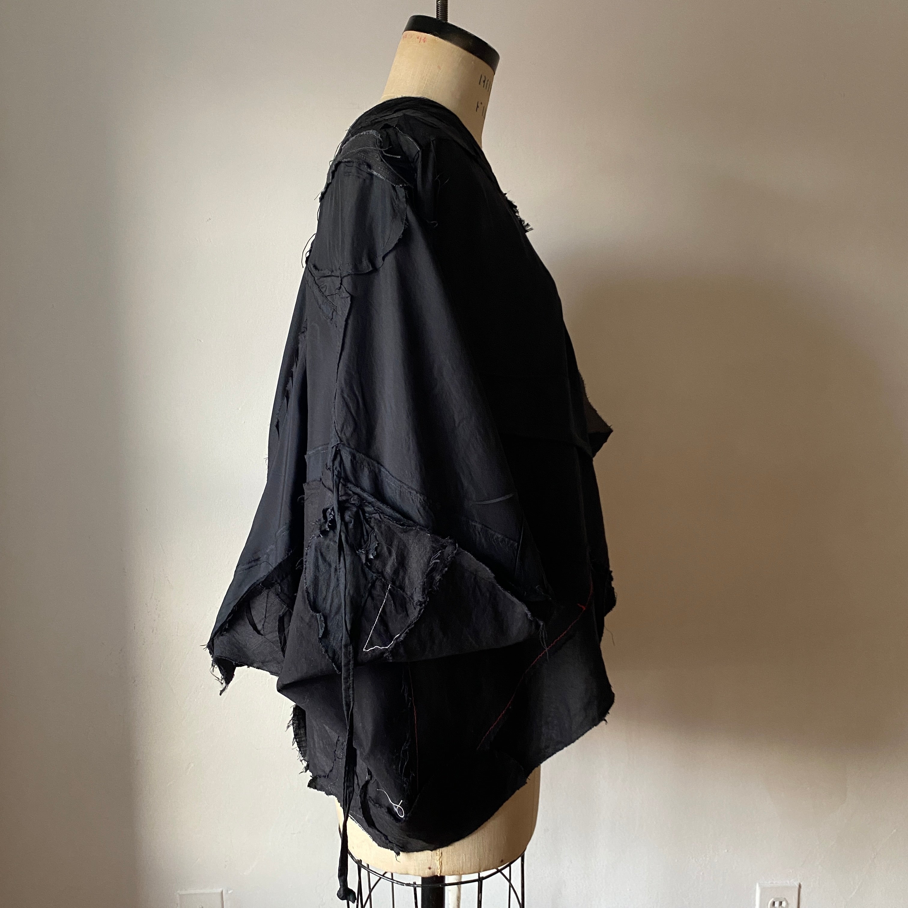 agender | kammacloth...one of a kind...size 3-4 or medium, chrysalis poncho with ties... ready to buy