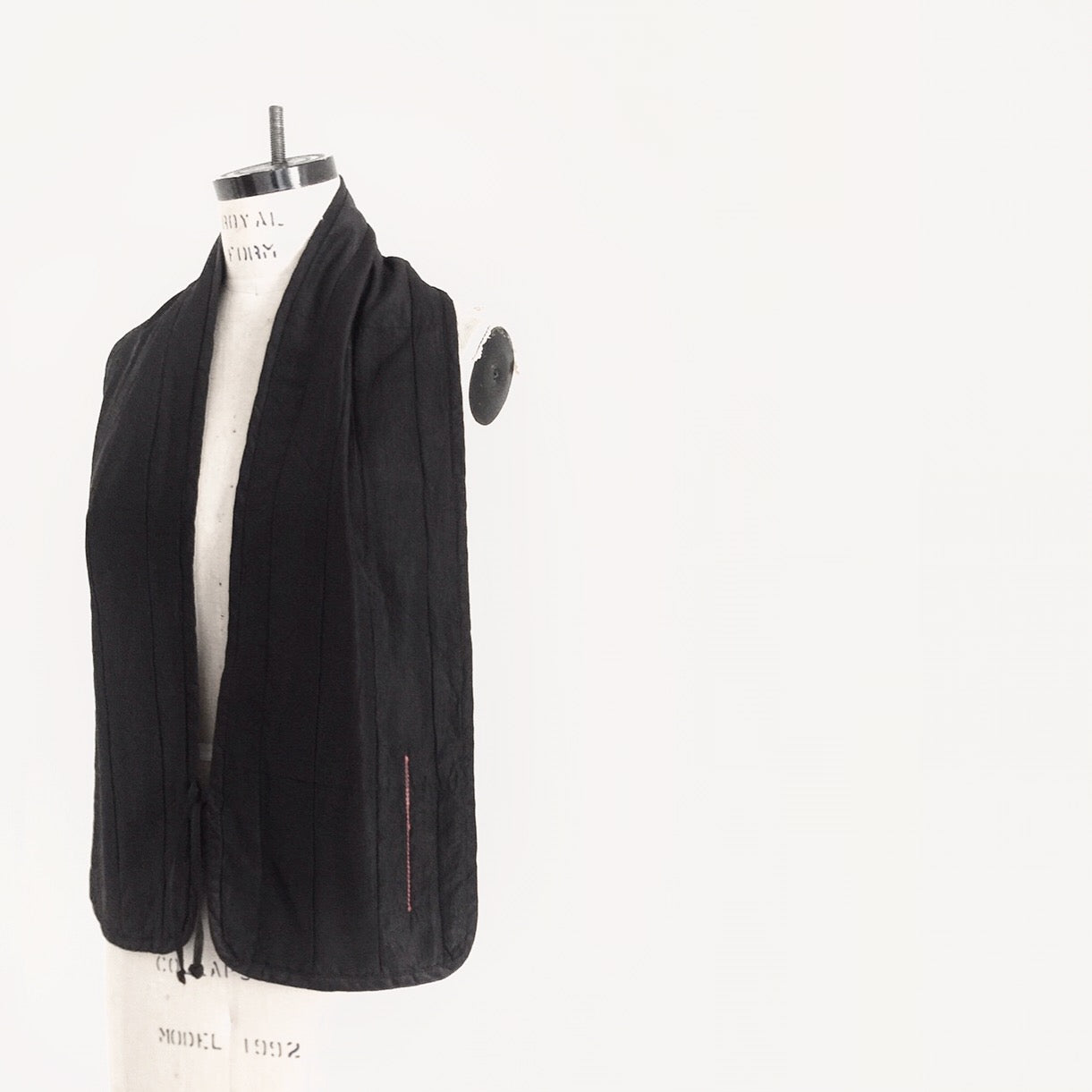 agender |  quilted silk, " tao " liner jacket with coordinating amice...black...made by order